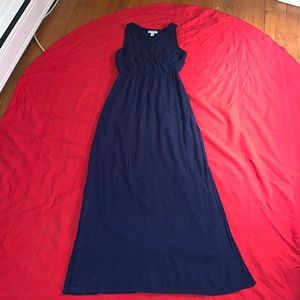 Navy Blue Sleeveless Maxi Dress